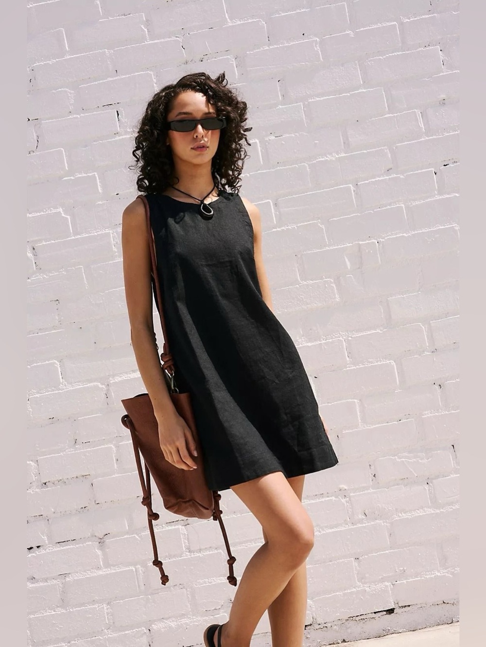 🆕 NWT | Full Of Sunshine Cotton Linen Mini Dress | Black